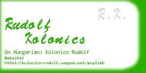 rudolf kolonics business card